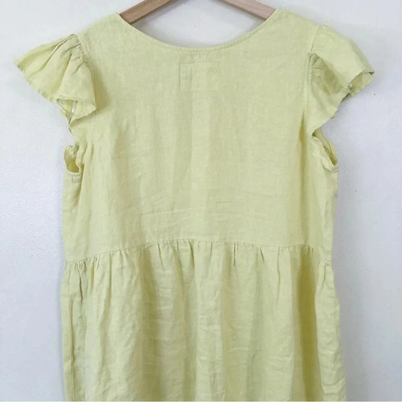 Abito Ruffle  Sleeve Linen Relaxed Fit Dress - Picture 14 of 16